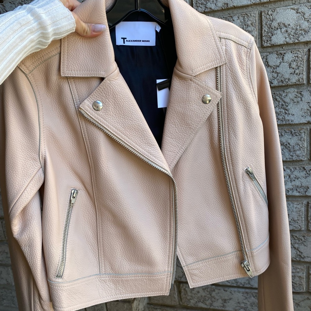 HOST PICK 🌸 T by Alexander Wang Powder Pink Leather Jacket (Multiple sizes) NWT - Picture 15 of 15